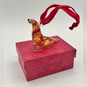 Sea World Ornament Glass Seal Sea Lion 2015 in Original Box 2.25"